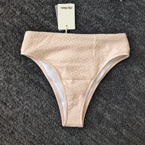Geo Slim Line Bikini - Bandeau Top and High Hip Bottom in Peach Parfait